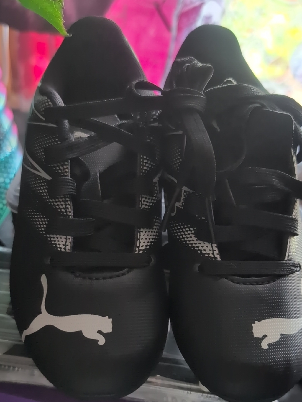Puma Black Sneakers with White Puma Logos